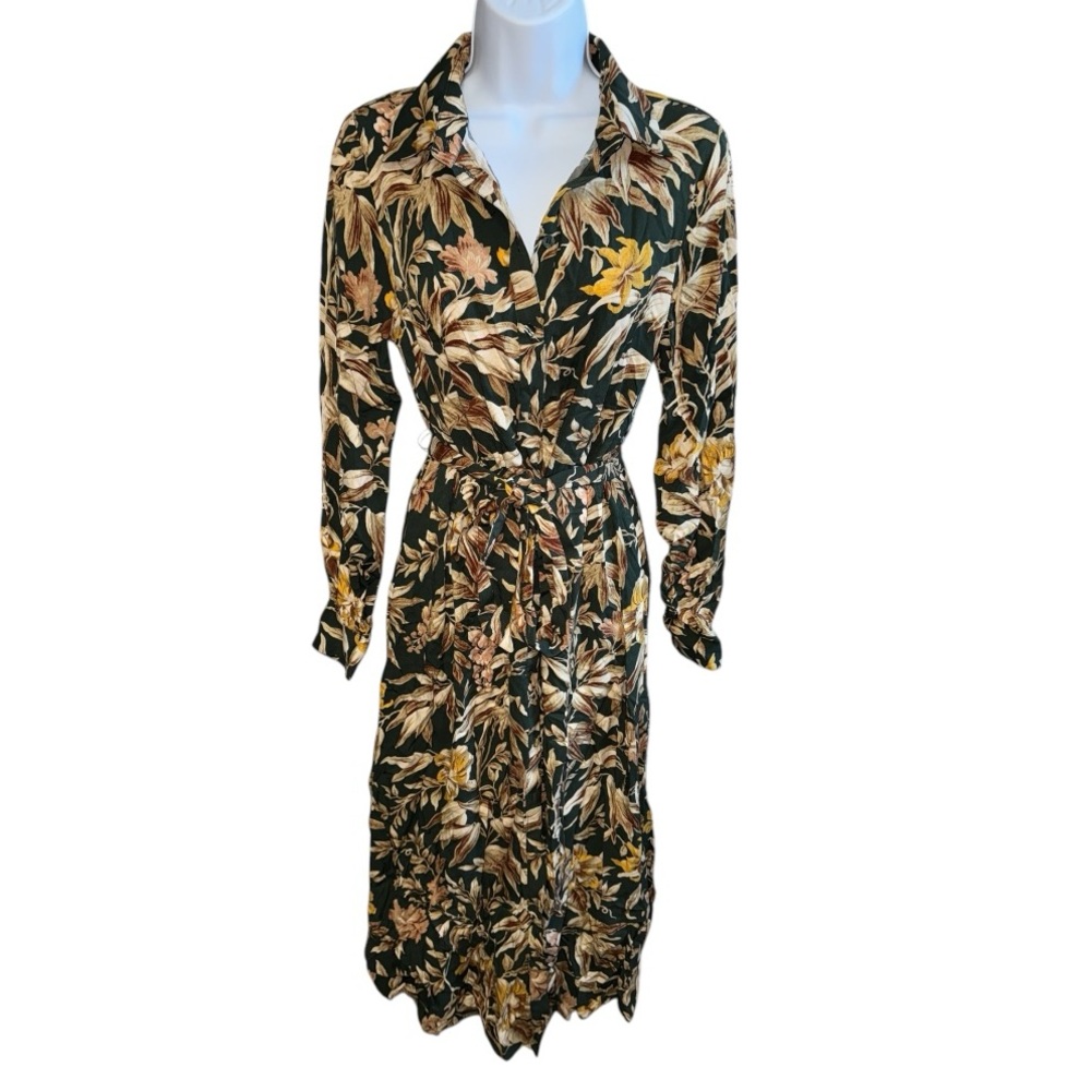 Women's H&M Green Multi Floral Long Dress - 6